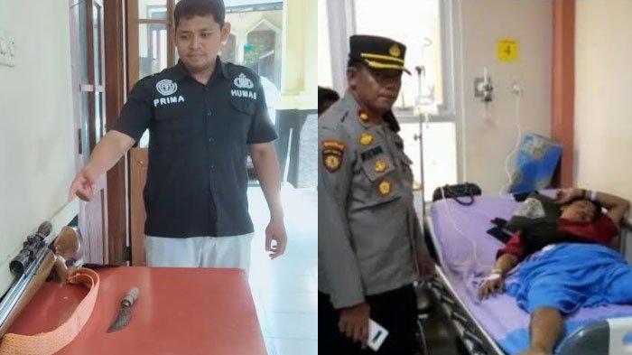 Salah satu korban penembakan senapan angin dirawat di RS Bhayangkara, Kota Kediri, Senin (9/1/2023).