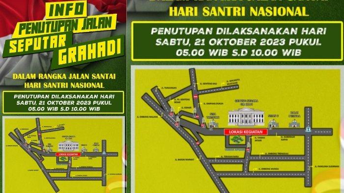ruas jalan yang ditutup di antaranya Embong Wungu, dua belokan Jalan Basuki Rahmat mengarah Gubernur Suryo, Jalan Taman Apsari, Jalan Kenari, dan Jalan Simpang Dukuh. Penutupan berlangsung sejak pukul 05.00-10.00 WIB.