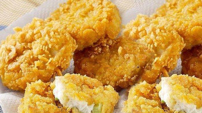 Ilustrasi naget ayam dengan sayur