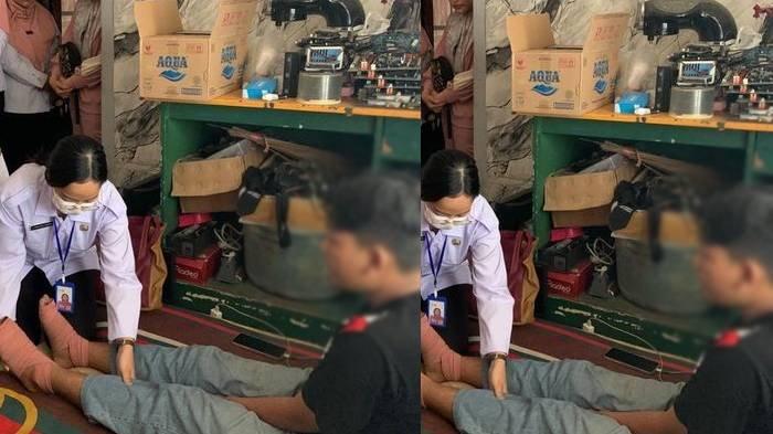 Siswa SMP di Madiun bernisial G yang dihukum gurunya lari berkeliling lapangan basket hingga dua telapak kakinya melepuh.