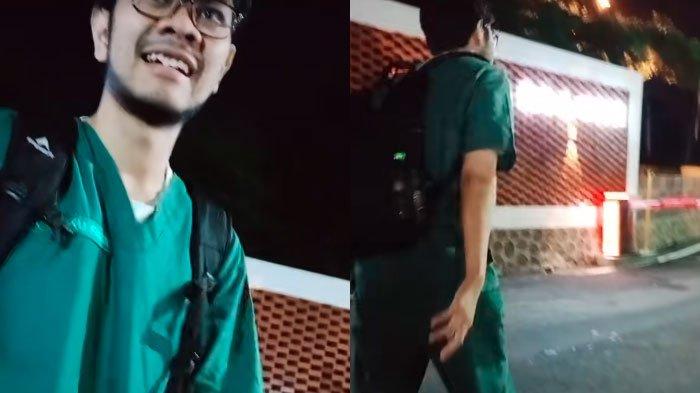 DOKTER JALAN KAKI - Tangkapan layar unggahan akun TikTok @momo.wikan, Senin (14/4/2025). Sosok dokter bernama dr Faza viral karena pulang pergi jalan kaki dari rumah ke rumah sakit.