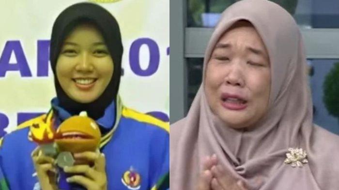 ATLET TAEKWONDO HILANG - Tangkapan layar ibu dari atlet taekwondo asal Jabar yang dilaporkan menghilang selama 10 tahun. Kini terungkap Fidya Kamalinda sengaja kabur karena dianiaya ayah. Sang ibunda, Khodijah, menangis membantah tudingan tersebut.