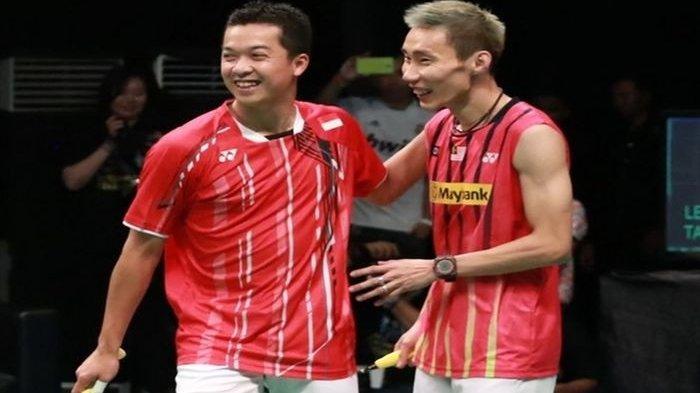 Taufik Hidayat (kiri) dan Lee Chong Wei (kanan).