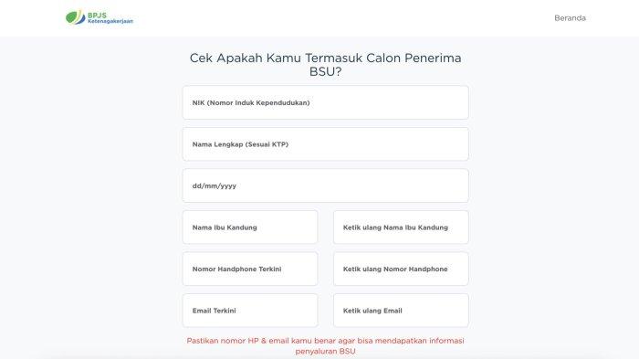 Akses Cek Status Penerima BSU 2025 Secara Online