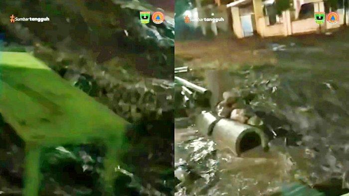 Banjir lahar dingin Gunung Marapi di Sumatera Barat (Sumbar), Minggu (12/5/2024)