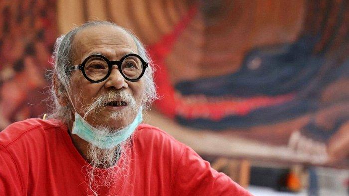 Pelukis Djoko Pekik di kediamannya di Sembungan, Bangunjiwo, Kasihan, Bantul, Kamis (3/3/2022). Foto diambil oleh Jurnalis Kompas Ferganata Indra Riatmoki.