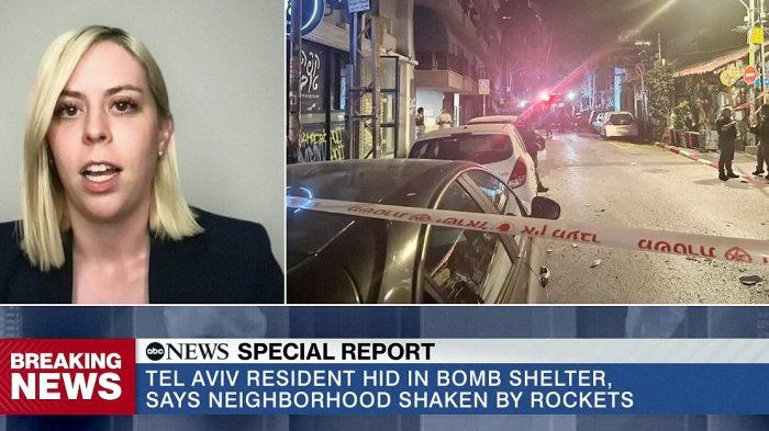 Emily Sher, warga Kota Tel Aviv, Israel, yang terdampak perang Israel vs Hamas. Foto Emily saat diwawancarai ABC News, Minggu (8/10/2023).