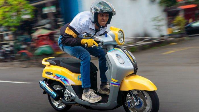 MODIFIKASI : Yamaha Fazzio yang dimodifikasi ala balap model tahun 90-an