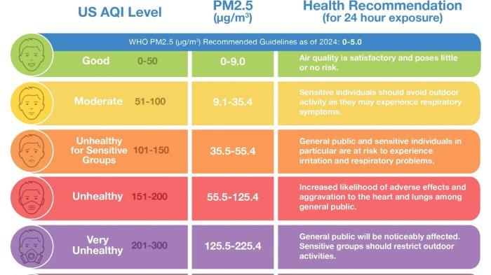 Kategori Level Indeks Kualitas Udara (AQI)