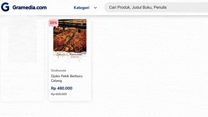 Harga buku “Djoko Pekik Berburu Celeng”, Minggu (13/8/2023), yang dijual di toko online resmi Gramedia.