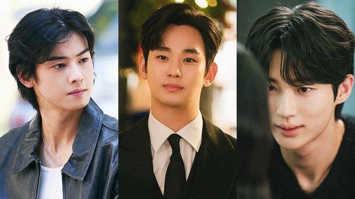 Inilah 30 Aktor Korea Terpopuler versi Brand Reputation Ranking Bulan April 2024. FOTO: Cha Eun Woo ASTRO (kiri), Kim Soo Hyun (tengah), Byeon Woo Seok (kanan)