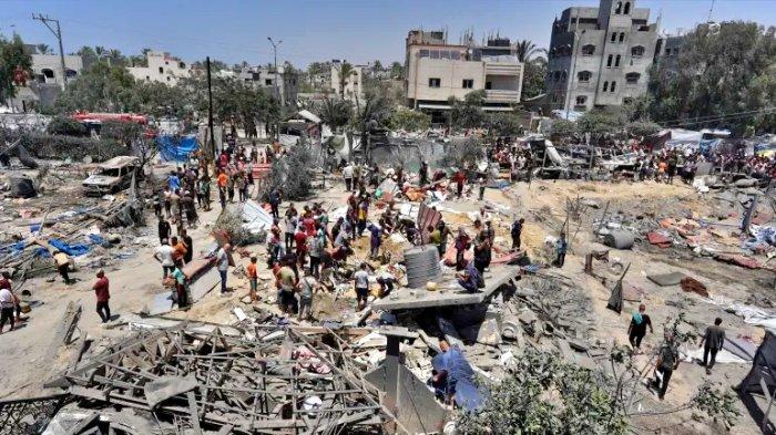 Israel Serang al-Mawasi di Gaza pada Sabtu 13 Juli 2024. 90 Warga Palestina Tewas 300 Orang Luka-luka, Rumah Sakit Kelawahan