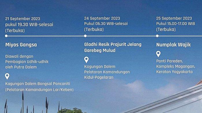 Jadwal Sekaten 2023 di Keraton Yogyakarta