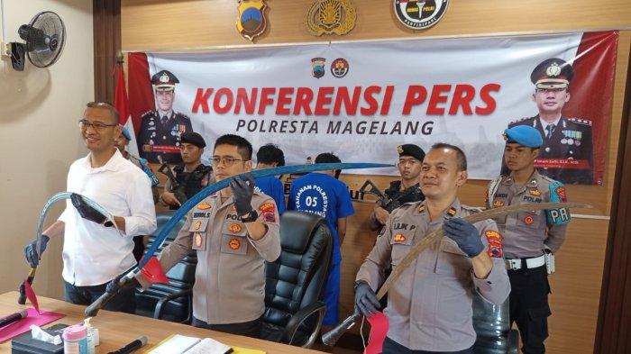 Konferensi pers ungkap kasus tawuran di Mapolresta Magelang, Senin (20/1/2025)