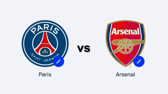 LIVE STEAMING dan Head to Head PSG vs Arsenal Semi Final Liga Champions Malam Ini Pukul 02:00 WIB