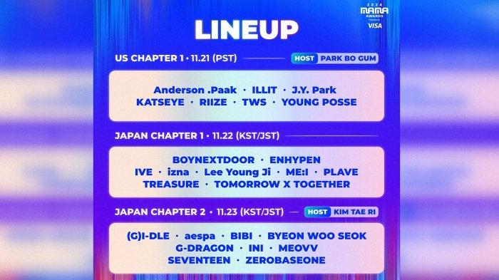 Line-Up MAMA Awards 2024 di Jepang dan Amerika DAY 1 dan DAY 2