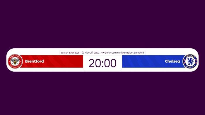 Link Live Streaming Liga Inggris Brentford vs Chelsea Minggu 6 April 2025 Pukul 20:00 WIB