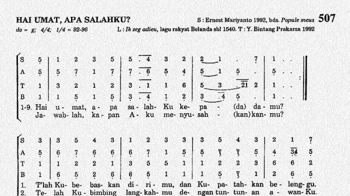 Lirik Lagu Hai Umat Apa Salahku? (Puji Syukur 507 / PS 507)