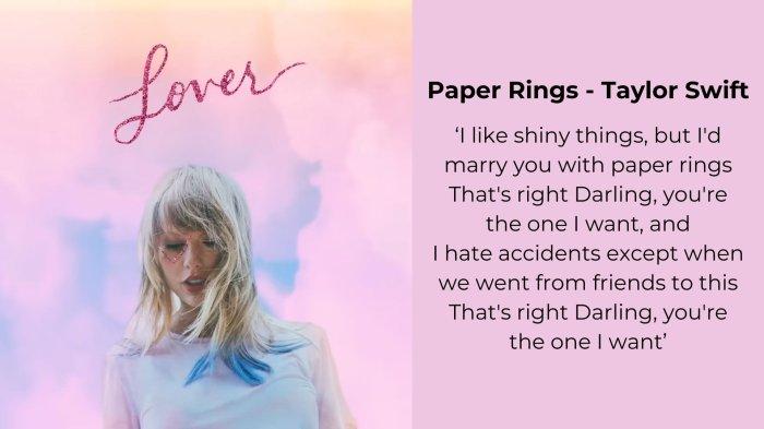 Lirik dan Cover Album Lagu Paper Rings - Taylor Swift