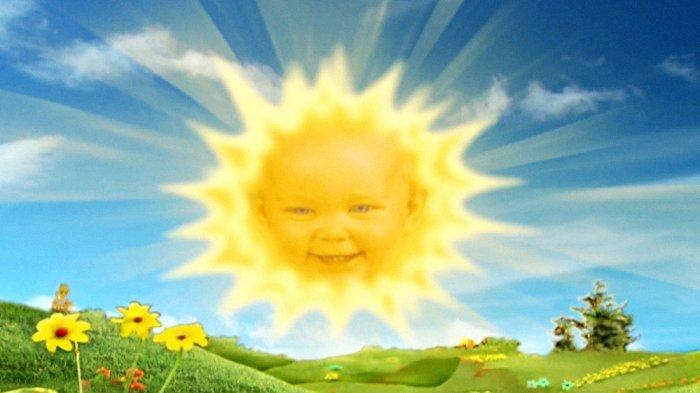 Matahari berwajah bayi di serial anak-anak Teletubbies