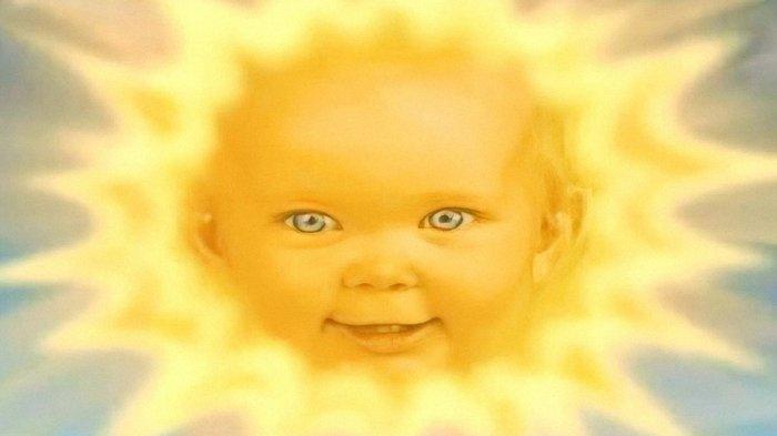 Matahari berwajah bayi di serial anak-anak Teletubbies