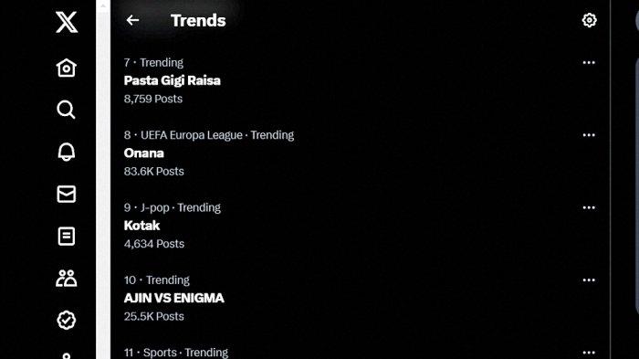 Pasta gigi Raisa trending topic di Twitter, Sabtu (5/8/2023) pukul 20:55 WIB