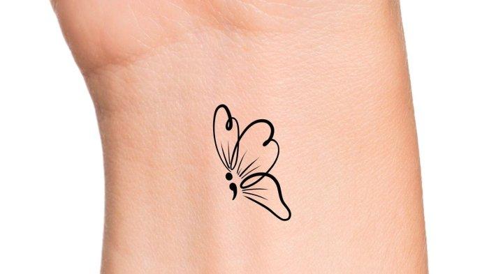 Semicolon Butterfly Tatto