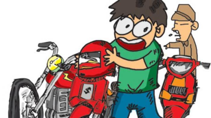 Ilustrasi pencurian helm
