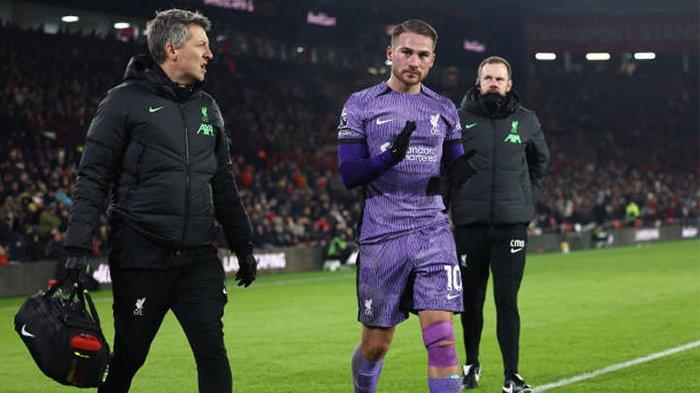 Gelandang Alexis Mac Allister saat ditarik keluar di laga Liga Inggris Sheffield United vs Liverpool
