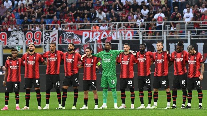 Skuad AC Milan di Liga Champions 2023/2024, ketika menjamu Newcastle United pada matchday 1 di Stadion San Siro, Rabu (20/9/2023). (Twitter / @acmilan)