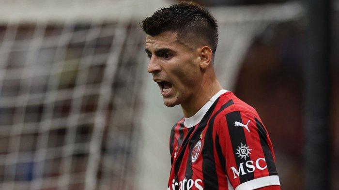 Selebrasi Alvaro Morata pada pertandingan AC Milan vs Torino di Stadion San Siro, Minggu (18/8/2024). (Twitter / @acmilan)