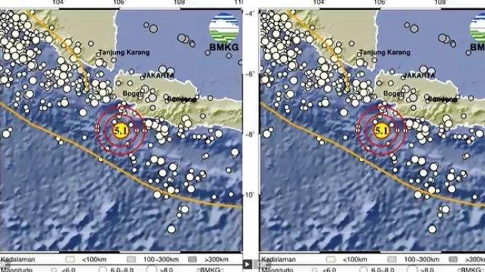 GEMPA BAYAH BANTEN - Info BMKG, gempa terkini di barat daya Bayah, Banten miliki magnitudo 5.1. Rilis BMKG sebut gempa hari ini di Bayah, Banten, tak berpotensi tsunami.