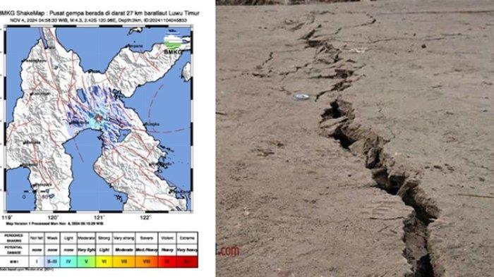 Info gempa hari ini, Senin (20/1/2025), Badan Meteorologi Klimatologi dan Geofisika ( BMKG ) sebut gempa magnitudo 3.0 guncang wilayah Luwu Timur, Sulawesi Selatan ( Sulsel ).
