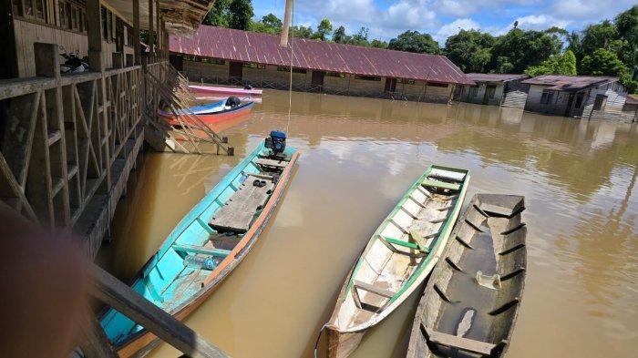BANJIR LUMBIS DAN SEMBAKUNG - Situasi banjir di Kecamatan Lumbis dan Sembakung hari ini Rabu (21/05/2025), pagi.