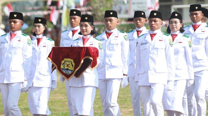 Upacara HUT ke-78 RI di Kecamatan Sekatak yang dipimpin Bupati Bulungan, Syarwani. (Diskominfo Bulungan)