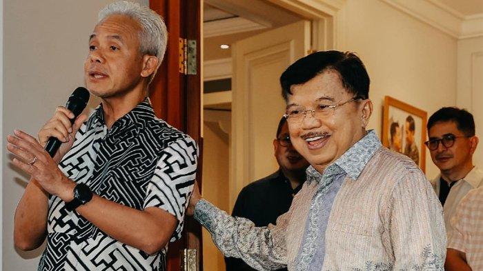 Capres Ganjar Pranowo saat sambangi kediaman Mantan Wapres Jusuf Kalla