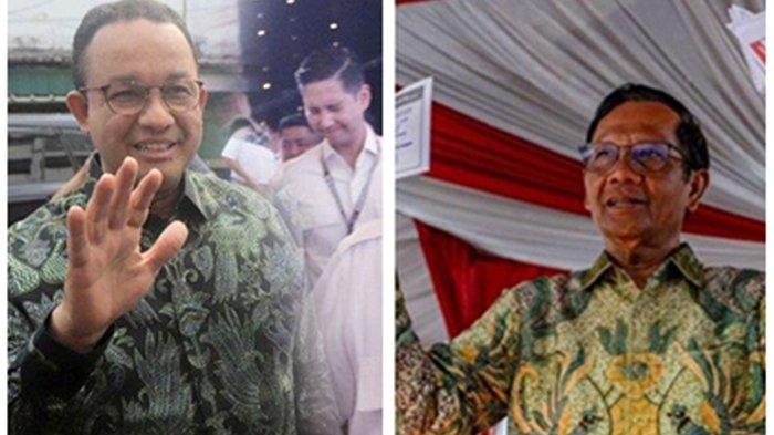 Capres Nomor Urut 1, Anies Baswedan (kiri) dan Cawapres Nomor Urut 3, Mahfud MD (kanan) dimintai komentar soal bergabungnya timses untuk mengusut kecurangan.