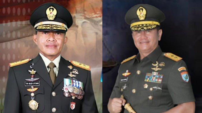 FOTO Mayjen TNI Tri Budi Utomo dan Mayjen TNI Iwan Setiawan (Kanan) Cek profil dan biodata Mayjen TNI Tri Budi Utomo dan Mayjen TNI Iwan Setiawan, Jenderal TNI berlatar baret merah Kopassus kini Pangdam di Kalimantan.