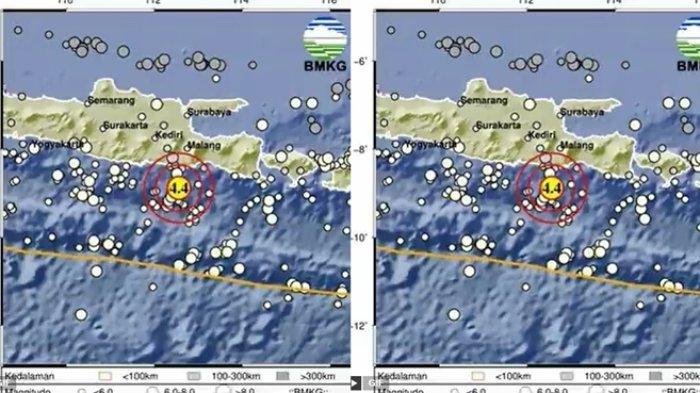 GEMPA MALANG TERKINI - Informasi BMKG, gempa hari ini di barat daya Malang, Jawa Timur memiliki magnitudo 4.4. Cek titik koordinat gempa terkini Malang pagi ini.