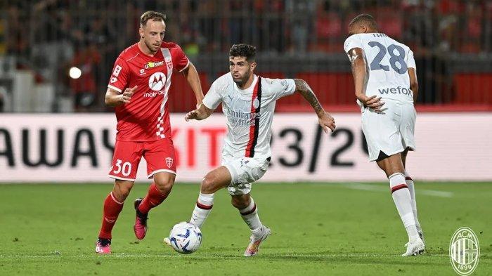 Pemain AC Milan, Christian Pulisic - Eks AC Milan itu mencetak gol di laga persahabatan bertajuk Trofeo Luigi Berlusconi pada Rabu (9/8/2023) dini hari WIB.