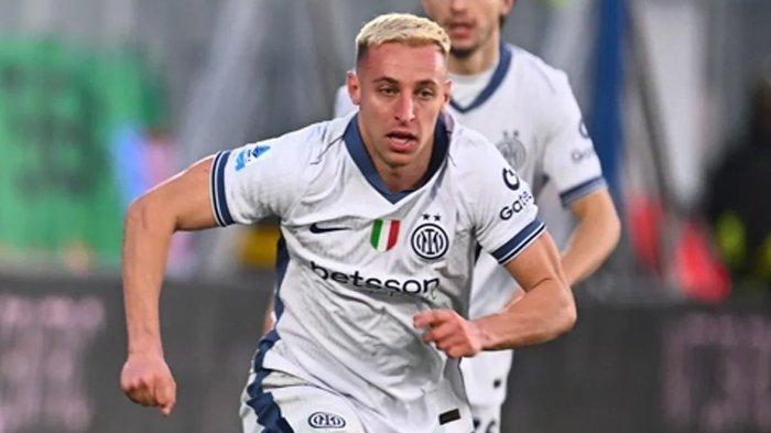 Davide Frattesi saat berlaga pada pertandingan Venezia vs Inter Milan, di Stadion Pier Luigi Penzo, Minggu (12/1/2025).