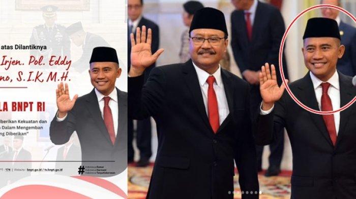 Dalam mutasi Polri 2024, Eddy Hartono didapuk jadi Kepala BNPT gantikan eks ajudan Presiden RI ke-6 Susilo Bambang Yudhoyono atau SBY.