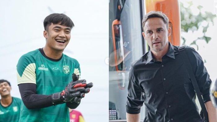 FOTO Ernando Ari (kiri) dan Paul Munster. Bocoran kondisi terbaru kiper Persebaya Surabaya Ernando Ari, diungkap oleh pelatih Bajul Ijo di Liga 1 yakni Paul Munster usai duel Bhayangkara FC.