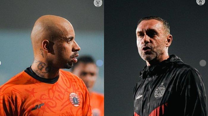 FOTO Gustavo Almeida dan Thomas Doll (kanan). Duel Persija vs Persita bisa jadi momentum ideal buat Gustavo Almeida Cs di Persija Jakarta ganggu Persebaya dan Persib di klasemen sementara Liga 1.