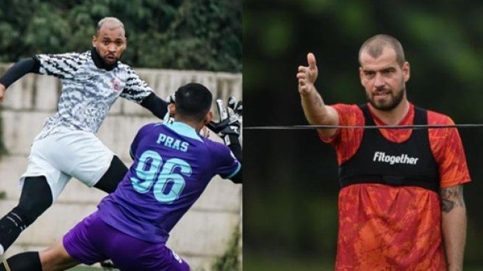 FOTO Gustavo Almeida dan Wiljan Pluim (kanan). Laga Borneo FC vs Persija Jakarta di Liga 1 akan jadi ujian ketajaman Gustavo Almeida saat bersua Wiljan Pluim cs.