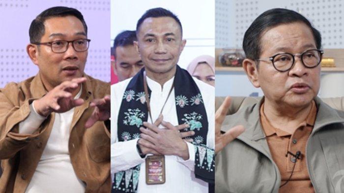 FOTO Ridwan Kamil, Dharma Pongrekun, dan Pramono Anung (kiri ke kanan).