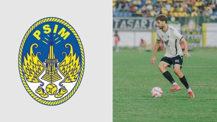 RUMOR NERMIN HALJETA - Foto logo PSIM Yogyakarta dan strike PSM Nermin Haljeta (kanan) saat main di Liga 1. Media Officer PSIM Yogyakarta Irza Trimanda beri respons soal rumor striker PSM Makassar di Liga 1 2024/2025 yakni Nermin Haljeta akan gabung ke Laskar Mataram di Liga 1 musim depan.