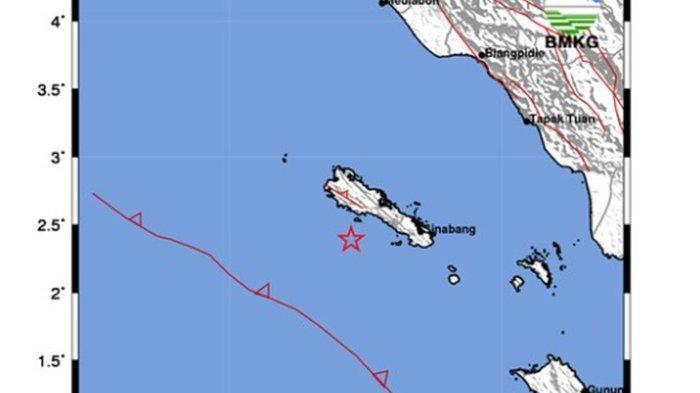 GEMPA SINABANG ACEH - Dalam rilisnya, BMKG sebut gempa bumi Sinabang, turut dirasakan hingga Kabupaten Simeulue, Aceh. Cek magnitudo dan kedalaman gempa terkini Aceh itu.
