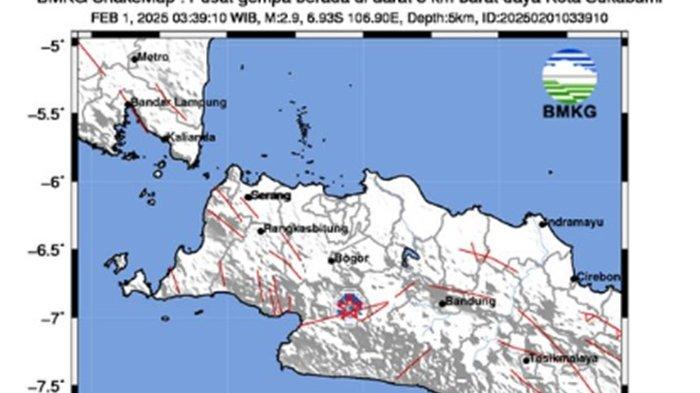 GEMPA TERKINI SUKABUMI - Badan Meteorologi Klimatologi dan Geofisika atau BMKG merilis info gempa terkini di Kota Sukabumi, Provinsi Jawa Barat ini pada Sabtu 1 Februari 2025. Cek magnitudo dan titik koordinat gempa hari ini di Sukabumi Jawa Barat di sini.
