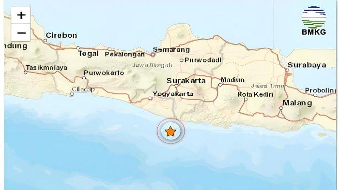 GEMPA GUNUNG KIDUL - Tangkapan layar Badan Metereologi Klimatologi dan Geofisika Jogja, Kamis (12/6/2025). Informasi gempa hari ini dengan magnitudo 2.2 guncang Gunung Kidul DIY di kedalaman 17 km.